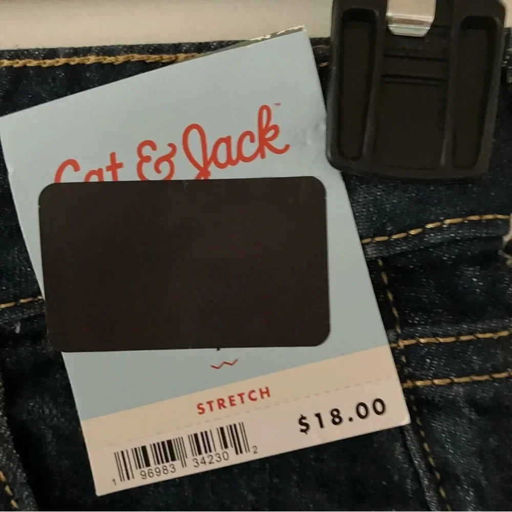 🐱 NWT Cat & Jack Girls’ Ankle Straight Stretch Denim Blue Jeans (7)